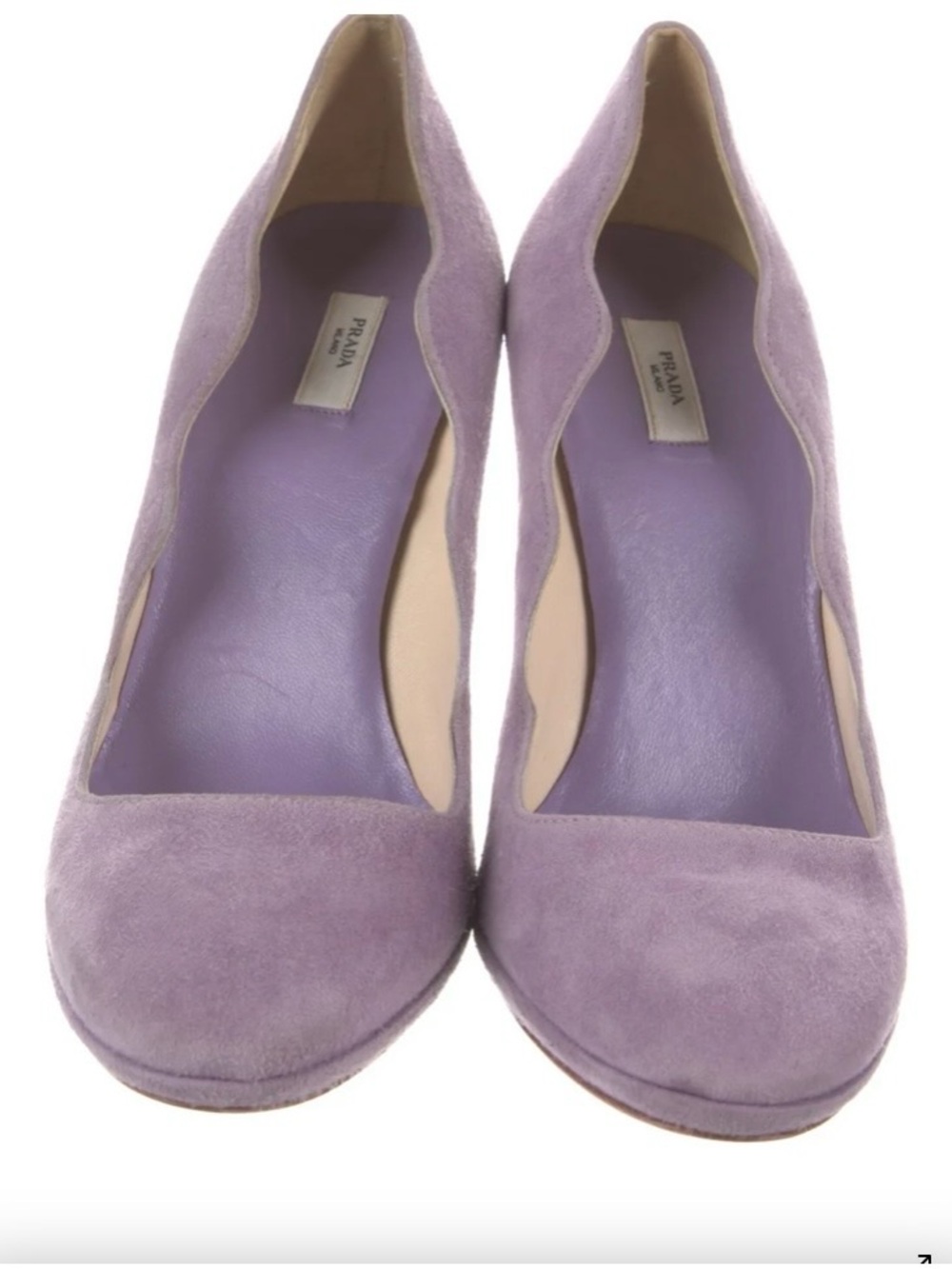 PRADA Lavender Scalloped Suede High Heel Pump - Women - Picture 3 of 10